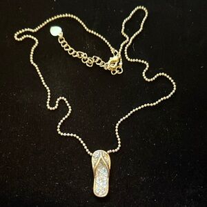 Silver Zirconia Sandal Necklace